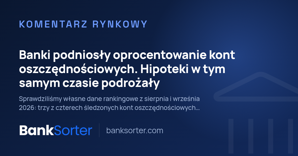 Banki podniosły oprocentowanie kont oszczędnościowych. Hipoteki w tym samym czasie podrożały